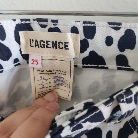 L'AGENCE Margot Skinny Black and White Leopard Print Jeans Size 25 - Picture 4 of 7